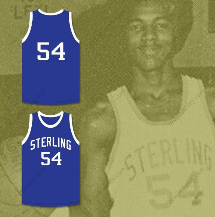CUSTOM ANY Name Number CLYDE DREXLER 54 STERLING HIGH SCHOOL RAIDERS BLUE BASKETBALL JERSEY 1 Top Stitched S-6XL