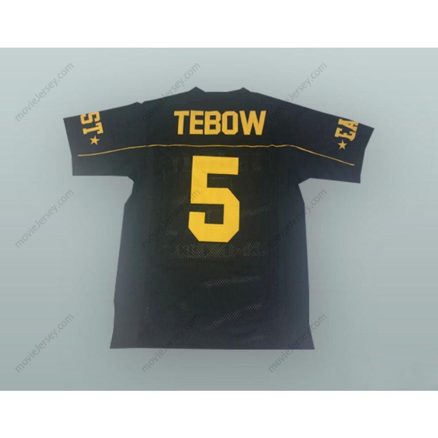 CUSTOM ANY Name Number TIM TEBOW 5 U.S. ARMY HIGH SCHOOL ALL-AMERICAN EAST BLACK FOOTBALL JERSEY Top Stitched S-6XL