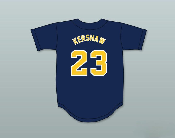 Custom Any Name Number CLAYTON KERSHAW 23 HIGHLAND PARK HIGH SCHOOL SCOTS NAVY BLUE BASEBALL JERSEY 2 Top Stitched S-6XL