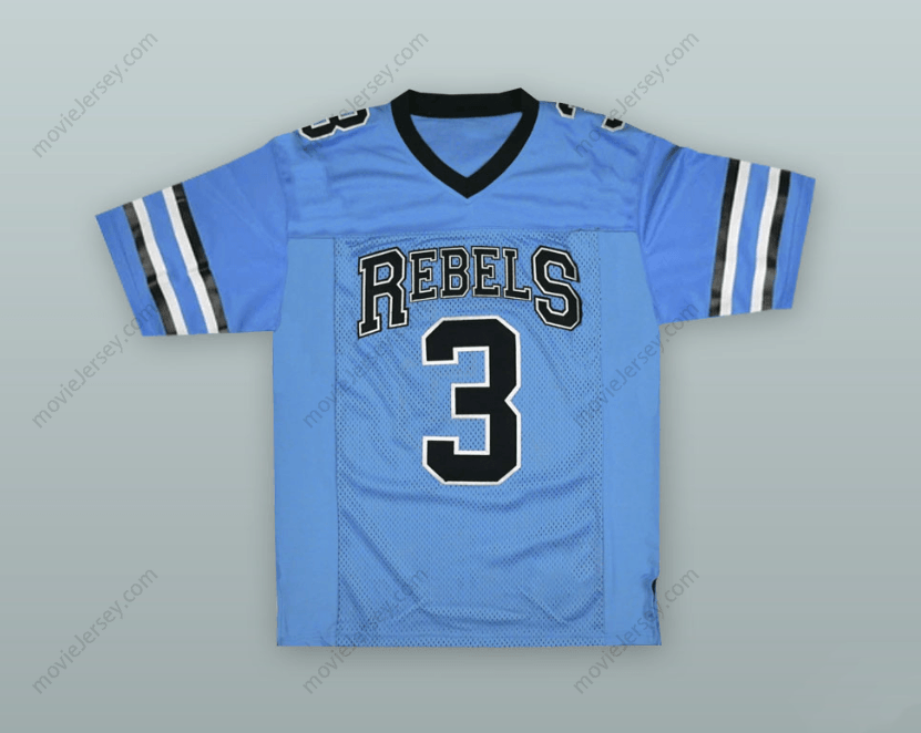 CUSTOM ANY Name Number KAREEM HUNT 3 SOUTH HIGH SCHOOL REBELS LIGHT BLUE FOOTBALL JERSEY Top Stitched S-6XL