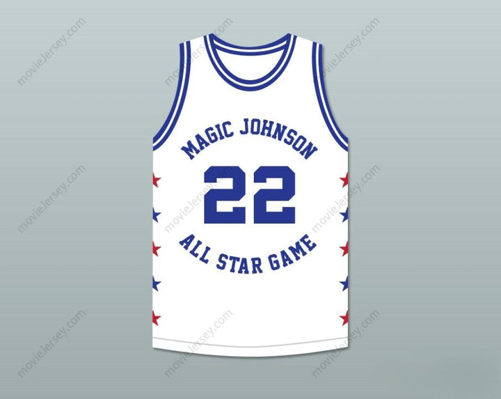 CUSTOM ANY Name Number JOHN SALLEY 22 MAGIC JOHNSON ALL STAR GAME WHITE BASKETBALL JERSEY 1989 MIDSUMMER NIGHT'S MAGIC CHARITY EVENT Top Stitched S-6XL
