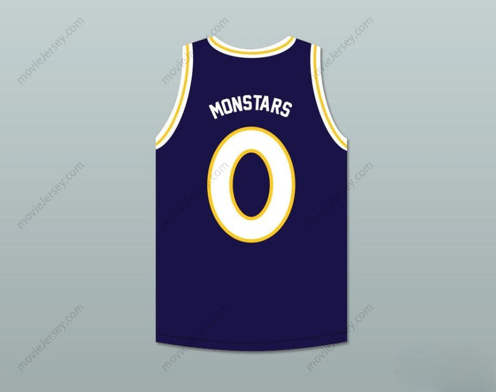 CUSTOM ANY Name Number MONSTARS 0 MONSTARS DARK BLUE BASKETBALL JERSEY HIT EM HIGH Top Stitched S-6XL