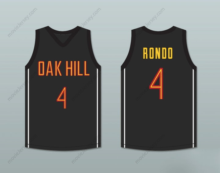 CUSTOM ANY Name Number RAJON RONDO 4 OAK HILL ACADEMY BLACK BASKETBALL JERSEY Top Stitched S-6XL