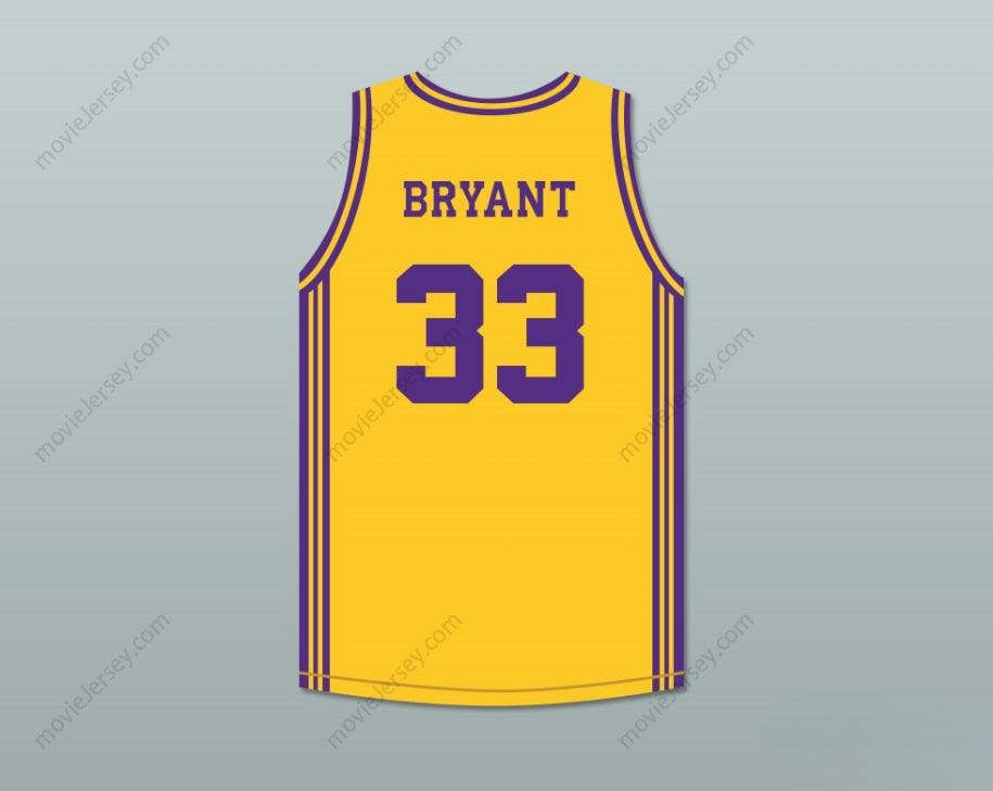 CUSTOM ANY Name Number  BRYANT 33 LOWER MERION HIGH SCHOOL ACES YELLOW BASKETBALL JERSEY 2 Top Stitched S-6XL