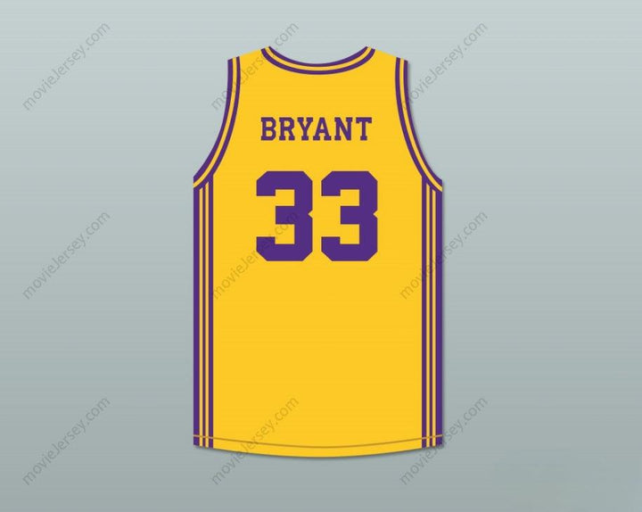 CUSTOM ANY Name Number  BRYANT 33 LOWER MERION HIGH SCHOOL ACES YELLOW BASKETBALL JERSEY 2 Top Stitched S-6XL