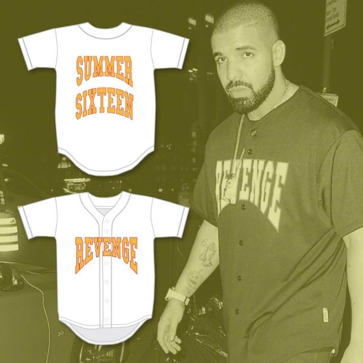 Custom Any Name Number DRAKE SUMMER SIXTEEN REVENGE WHITE BASEBALL JERSEY Top Stitched S-6XL