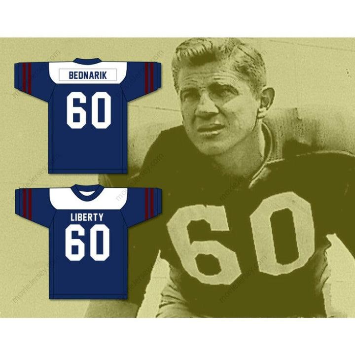 CUSTOM ANY Name Number CUSTOM HURRICANES NAVY CHUCK BEDNARIK 60 LIBERTY HIGH SCHOOL FOOTBALL JERSEY Top Stitched S-6XL
