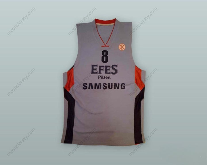CUSTOM ANY Name Number IGOR RAKOCEVIC 8 EFES PILSEN GRAY BASKETBALL JERSEY Top Stitched S-6XL