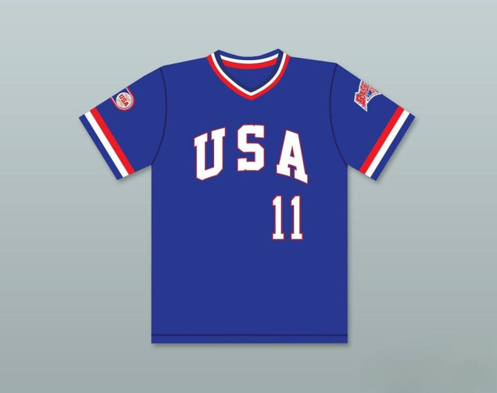 Custom Any Name Number MIKE DUNNE 11 1984 USA TEAM BLUE BASEBALL JERSEY Top Stitched S-6XL