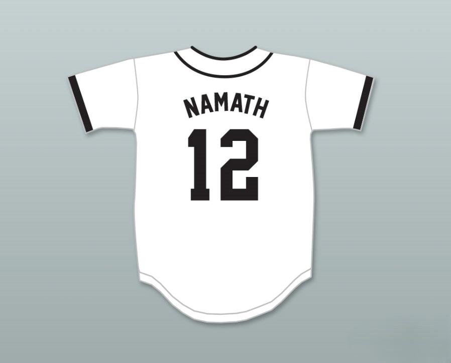 Custom Any Name Number JOE NAMATH 12 BEAVER FALLS HIGH SCHOOL TIGERS WHITE BASEBALL JERSEY Top Stitched S-6XL