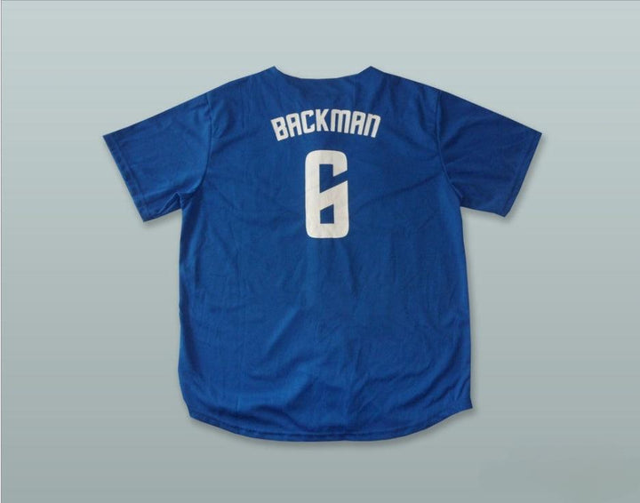 Custom Any Name Number WALLY BACKMAN 6   51S BLUE BASEBALL JERSEY Top Stitched S-6XL