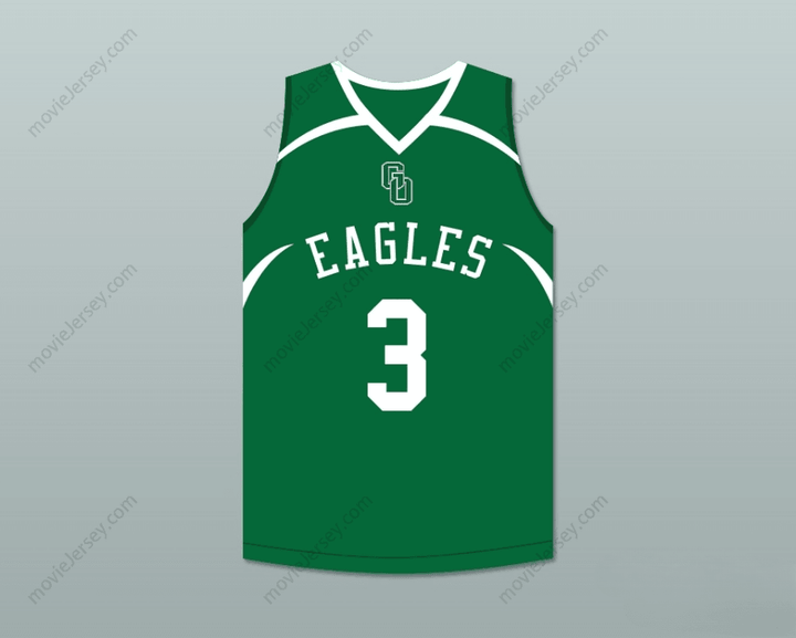 CUSTOM ANY Name Number CJ MCCOLLUM 3 GLENOAK HIGH SCHOOL GOLDEN  GREEN BASKETBALL JERSEY Top Stitched S-6XL