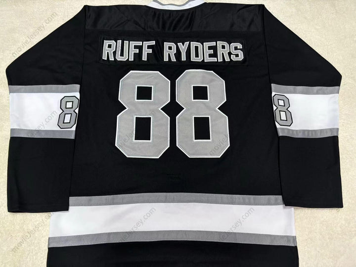 Custom Any Name Number ROUGH RYDERS 88 BLACK HOCKEY JERSEY Top Stitched S-6XL