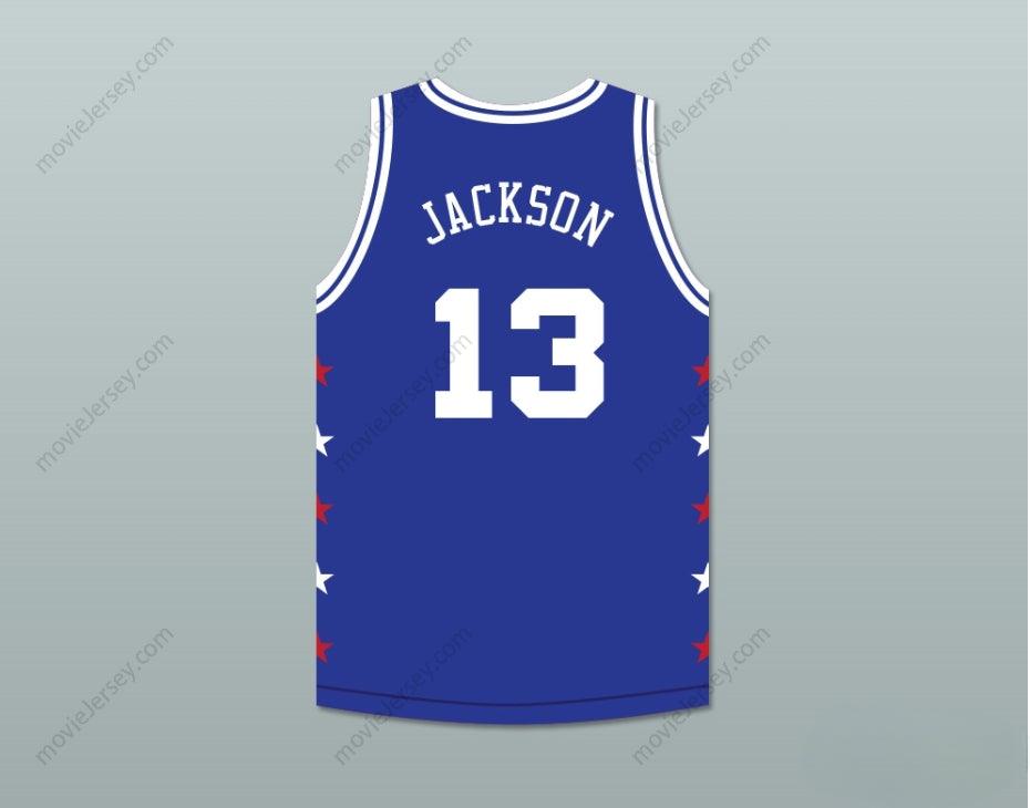 CUSTOM ANY Name Number MARK JACKSON 13 MAGIC JOHNSON ALL STAR GAME BLUE BASKETBALL JERSEY 1989 MIDSUMMER NIGHT'S MAGIC CHARITY EVENT Top Stitched S-6XL