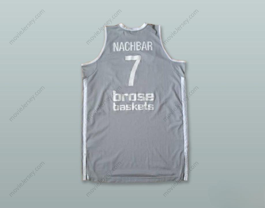 CUSTOM ANY Name Number BOSTJAN NACHBAR 7 BROSE BAMBERG GERMANY GRAY BASKETBALL JERSEY Top Stitched S-6XL