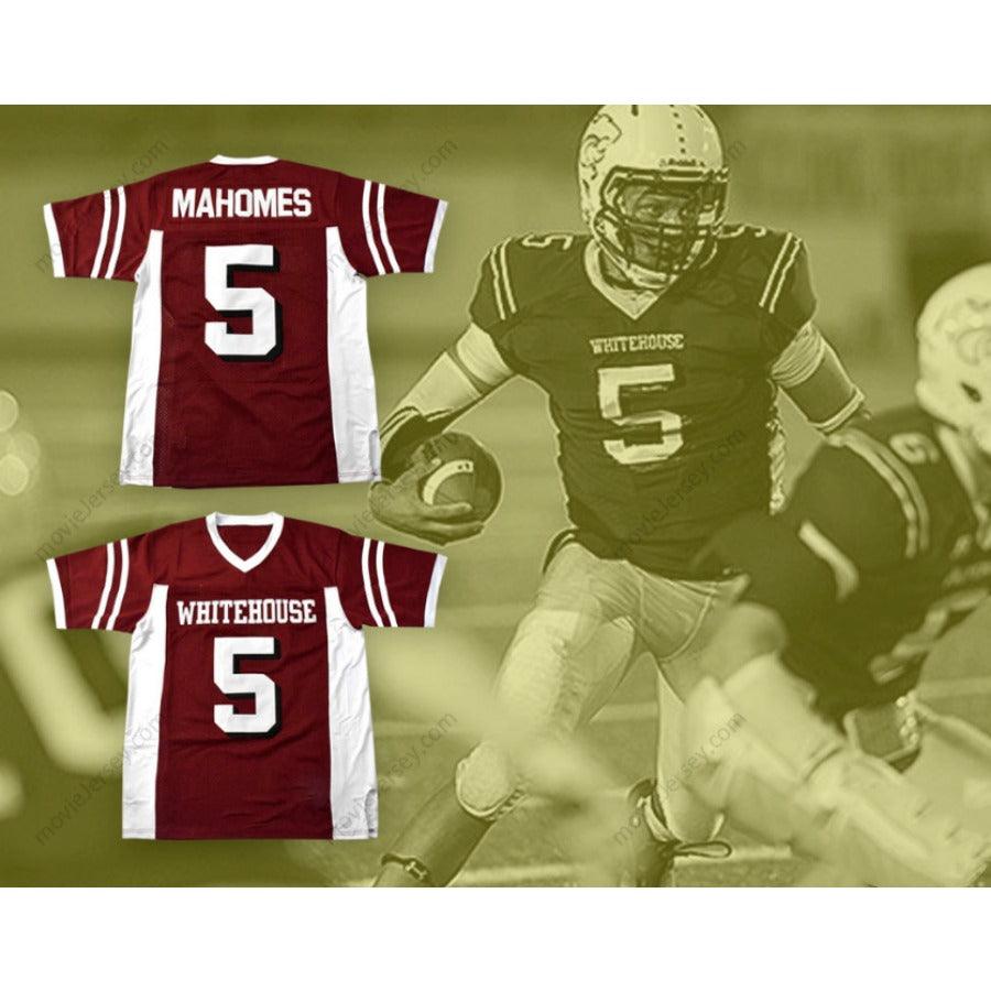 CUSTOM ANY Name Number PATRICK MAHOMES 5 WHITEHOUSE HIGH SCHOOL WILDCATS MAROON ALTERNATE FOOTBALL JERSEY Top Stitched S-6XL