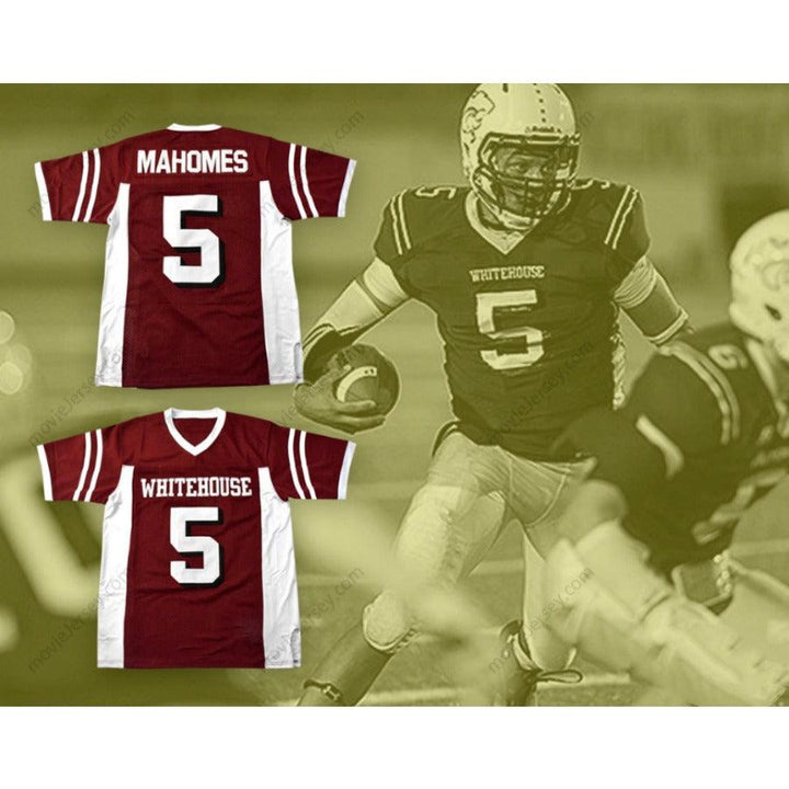 CUSTOM ANY Name Number PATRICK MAHOMES 5 WHITEHOUSE HIGH SCHOOL WILDCATS MAROON ALTERNATE FOOTBALL JERSEY Top Stitched S-6XL