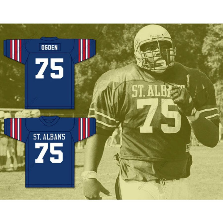 CUSTOM BULLDOGS DARK JONATHAN OGDEN 75 SCHOOL FOOTBALL JERSEY S-6XL
