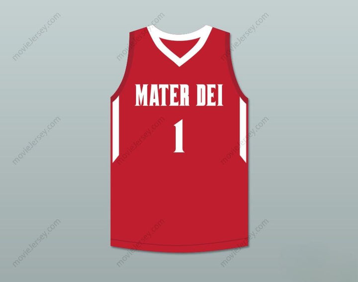 CUSTOM ANY Name Number BOL BOL 1 MATER DEI HIGH SCHOOL RED BASKETBALL JERSEY 1 Top Stitched S-6XL