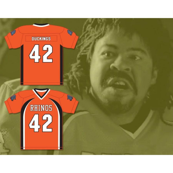 CUSTOM ANY Name Number EQUINE DUCKINGS 42 RHINOS FOOTBALL JERSEY WITH PATCHES KEY PEELE Top Stitched S-6XL