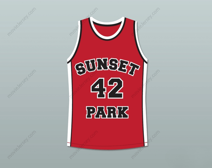 CUSTOM ANY Name Number PLAYER 42 SUNSET PARK BASKETBALL JERSEY STITCH SEWN Top Stitched S-6XL