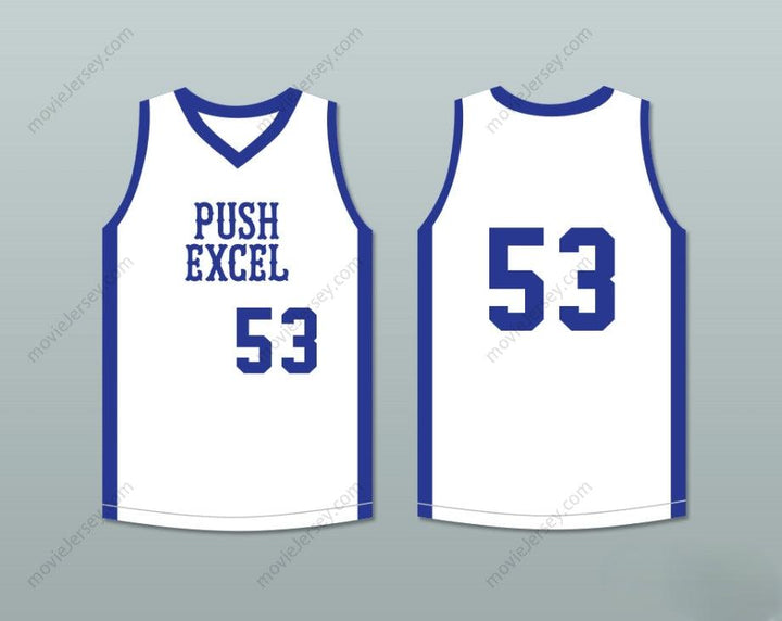 CUSTOM ANY Name Number HERB WILLIAMS 53 PUSH EXCEL PRO BASKETBALL CLASSIC WHITE BASKETBALL JERSEY 1985 CHARITY EVENT Top Stitched S-6XL