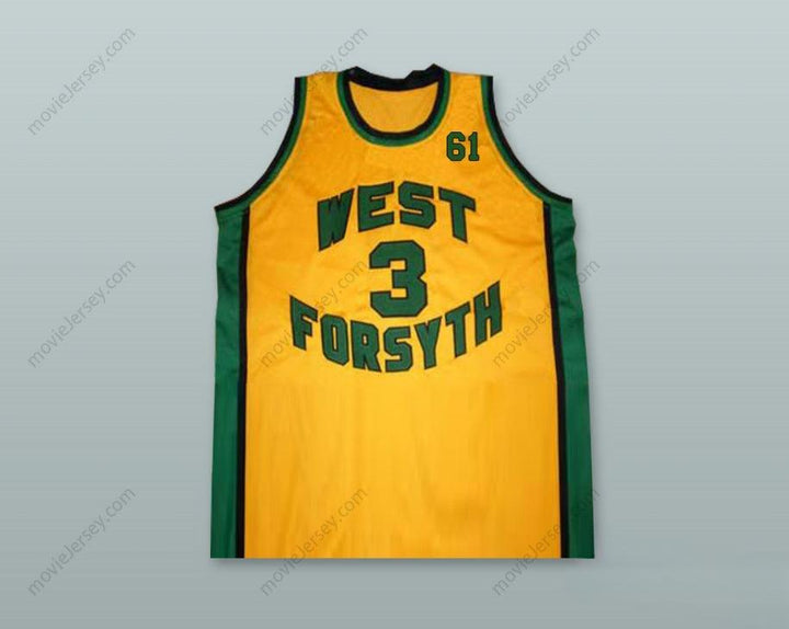 CUSTOM ANY Name Number CHRIS PAUL 3 WEST FORSYTH HIGH SCHOOL YELLOW BASKETBALL JERSEY 61 TRIBUTE TO GRANDFATHER Top Stitched S-6XL