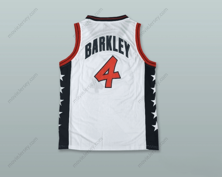 CUSTOM ANY Name Number 1996 CHARLES BARKLEY 4 USA TEAM HOME BASKETBALL JERSEY Top Stitched S-6XL