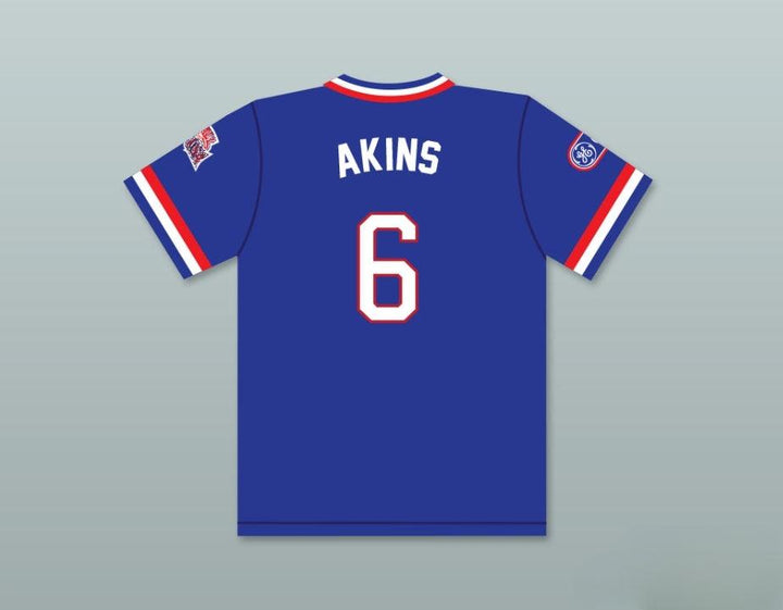 Custom Any Name Number SID AKINS 6 1984 USA TEAM BLUE BASEBALL JERSEY Top Stitched S-6XL