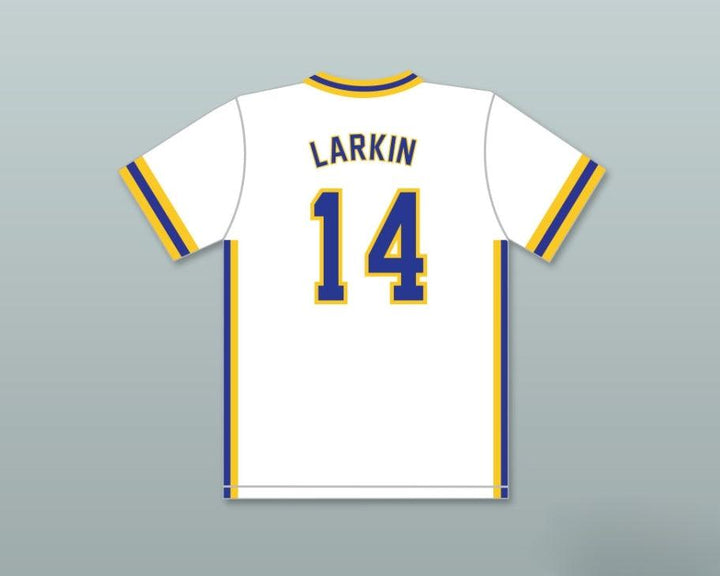 Custom Any Name Number BARRY LARKIN 14 ARCHBISHOP   HIGH SCHOOL CRUSADERS WHITE BASEBALL JERSEY 2 Top Stitched S-6XL