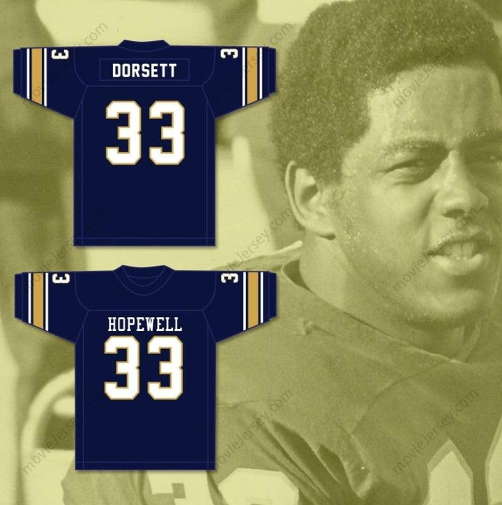 CUSTOM ANY Name Number TONY DORSETT 33 HOPEWELL HIGH SCHOOL VIKINGS DARK BLUE FOOTBALL JERSEY 2 Top Stitched S-6XL