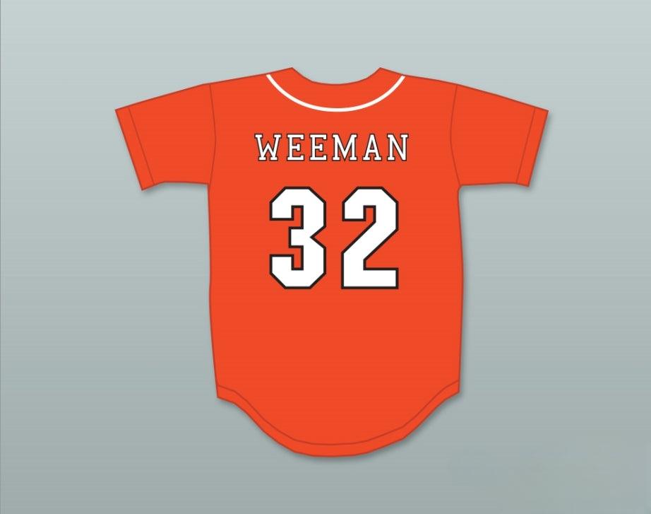 Custom Any Name Number WEE MAN 32 SWALLOWS PLAY BALL ORANGE BASEBALL JERSEY Top Stitched S-6XL