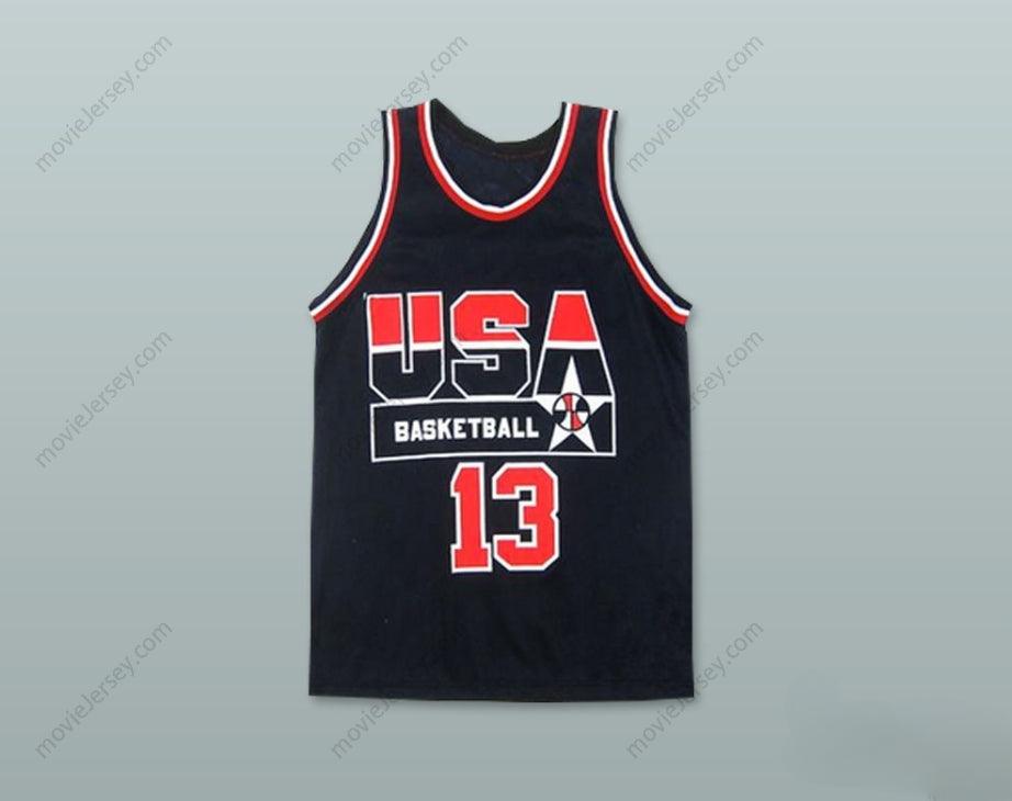 CUSTOM ANY Name Number SHAQUILLE O'NEAL 13 USA AWAY BASKETBALL JERSEY Top Stitched S-6XL