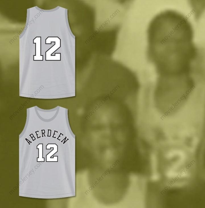 CUSTOM ANY Name Number ALLEN IVERSON 12 ABERDEEN ELEMENTARY SCHOOL GRAY BASKETBALL JERSEY Top Stitched S-6XL