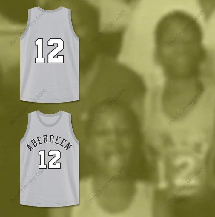 CUSTOM ANY Name Number ALLEN IVERSON 12 ABERDEEN ELEMENTARY SCHOOL GRAY BASKETBALL JERSEY Top Stitched S-6XL