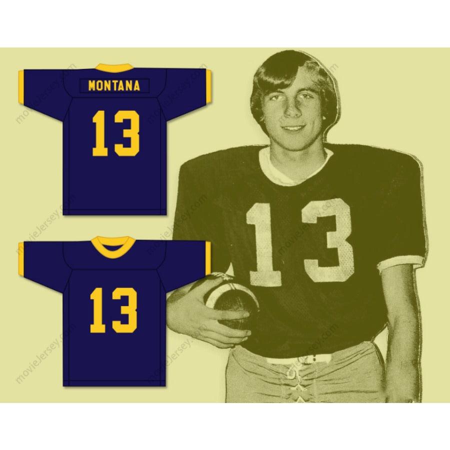 CUSTOM ANY Name Number JOE MONTANA 13 RINGGOLD HIGH SCHOOL RAMS NAVY BLUE FOOTBALL JERSEY Top Stitched S-6XL