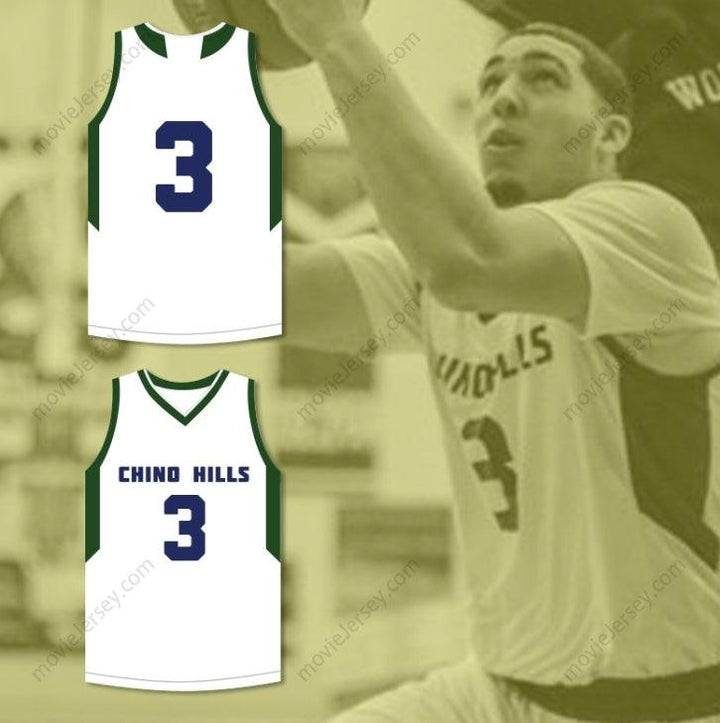 CUSTOM ANY Name Number LIANGELO BALL 3   HIGH SCHOOL HUSKIES WHITE BASKETBALL JERSEY 2 Top Stitched S-6XL