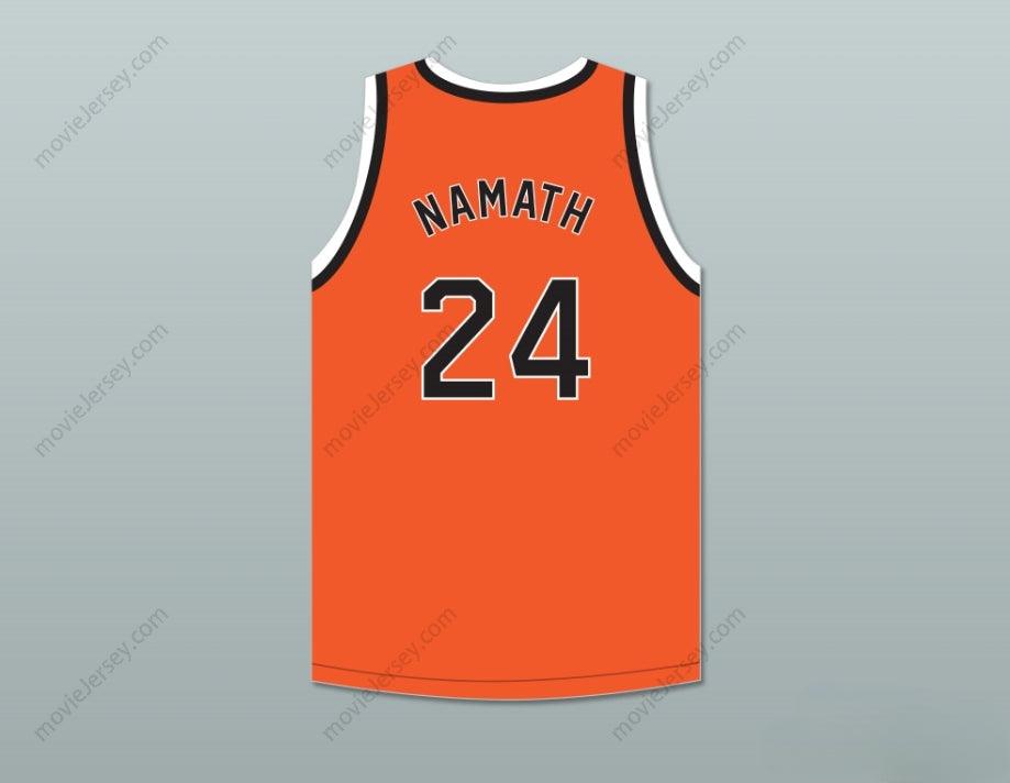 CUSTOM ANY Name Number JOE NAMATH 24 BEAVER FALLS HIGH SCHOOL TIGERS ORANGE BASKETBALL JERSEY 2 Top Stitched S-6XL