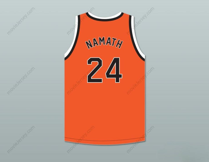 CUSTOM ANY Name Number JOE NAMATH 24 BEAVER FALLS HIGH SCHOOL TIGERS ORANGE BASKETBALL JERSEY 2 Top Stitched S-6XL