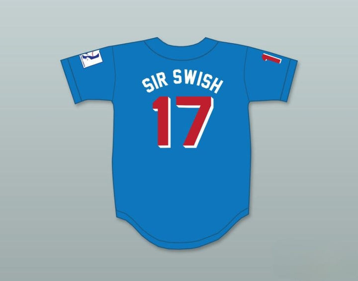 Custom Any Name Number DOUG 'SIR SWISH' REMER 17  BEERS BASEKETBALL BLUE BASEBALL JERSEY Top Stitched S-6XL