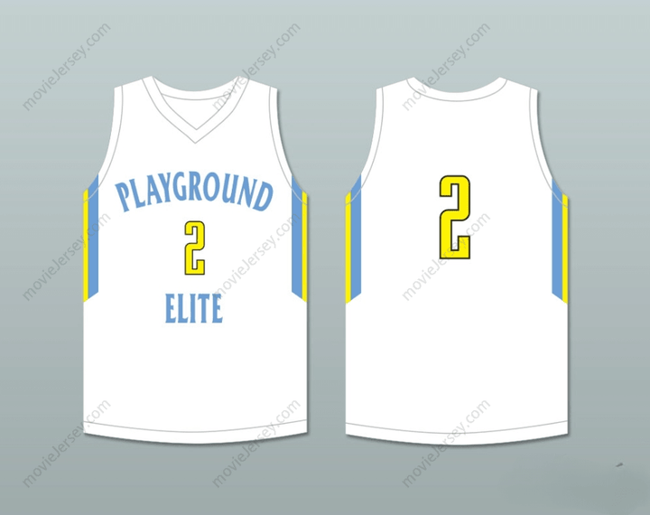 CUSTOM ANY Name Number PLAYER 2 PLAYGROUND ELITE  WHITE BASKETBALL JERSEY Top Stitched S-6XL