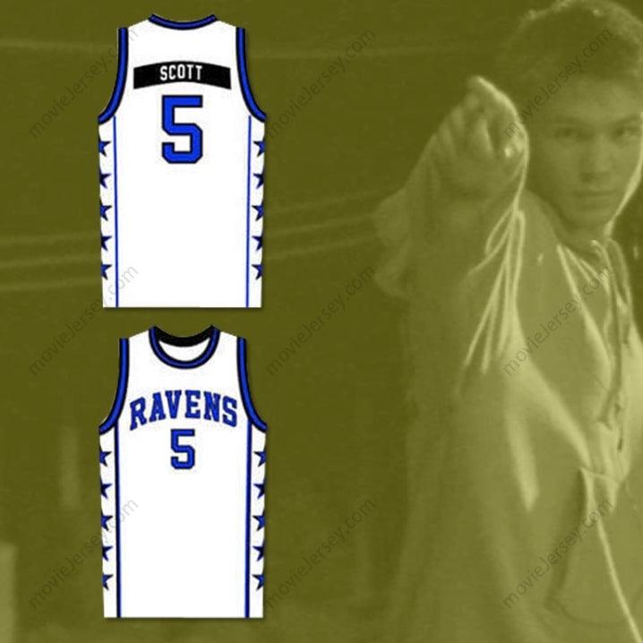 CUSTOM ANY Name Number LUCAS SCOTT ONE TREE HILL RAVENS WHITE BASKETBALL JERSEY ANY NUMBER OR PLAYER Top Stitched S-6XL