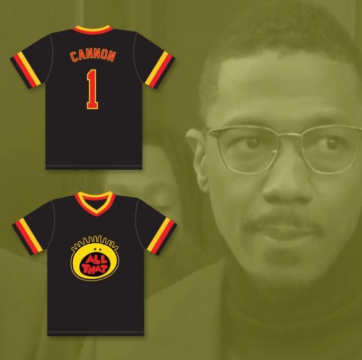 Custom Any Name Number NICK CANNON 1 ALL THAT BLACK BASEBALL JERSEY Top Stitched S-6XL
