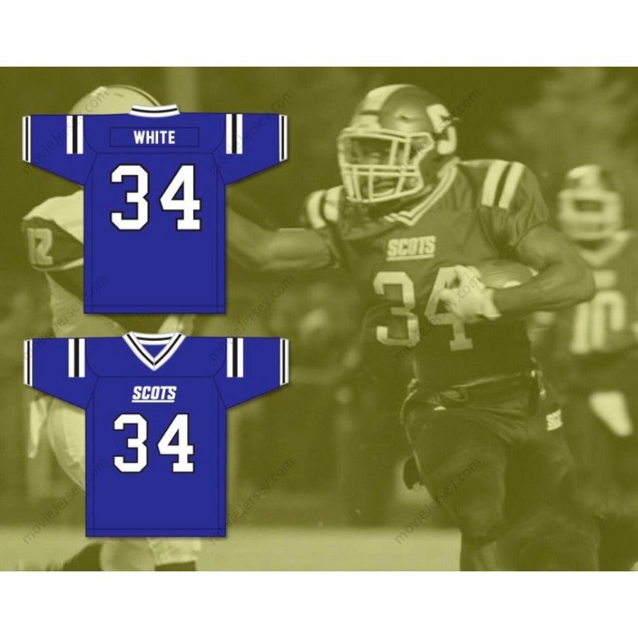 CUSTOM ANY Name Number ZAMIR WHITE 34 SCOTLAND HIGH SCHOOL FIGHTING SCOTS Football Jersey Top Stitched S-6XL