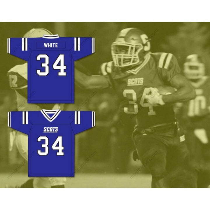 CUSTOM ANY Name Number ZAMIR WHITE 34 SCOTLAND HIGH SCHOOL FIGHTING SCOTS Football Jersey Top Stitched S-6XL