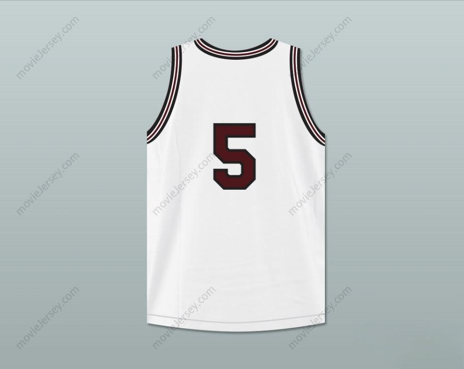 CUSTOM ANY Name Number HAKIM 5  HIGH SCHOOL WHITE BASKETBALL JERSEY Top Stitched S-6XL
