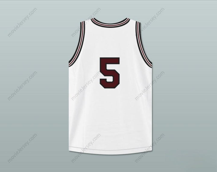CUSTOM ANY Name Number HAKIM 5  HIGH SCHOOL WHITE BASKETBALL JERSEY Top Stitched S-6XL