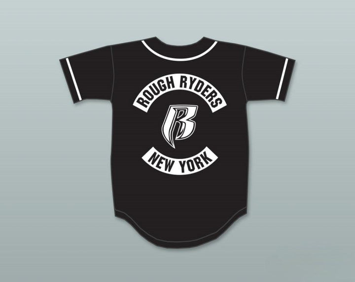 Custom Any Name Number ROUGH RYDERS BLACK BASEBALL JERSEY Top Stitched S-6XL