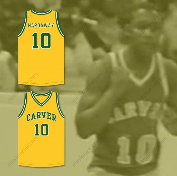 CUSTOM ANY Name Number TIM HARDAWAY 10 CARVER MILITARY ACADEMY CHALLENGERS YELLOW GOLD BASKETBALL JERSEY 2 Top Stitched S-6XL