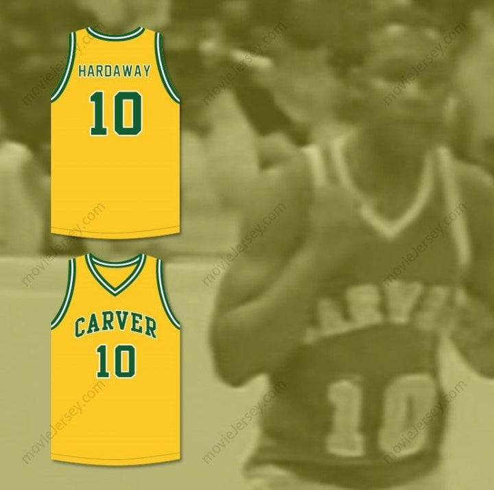 CUSTOM ANY Name Number TIM HARDAWAY 10 CARVER MILITARY ACADEMY CHALLENGERS YELLOW GOLD BASKETBALL JERSEY 2 Top Stitched S-6XL